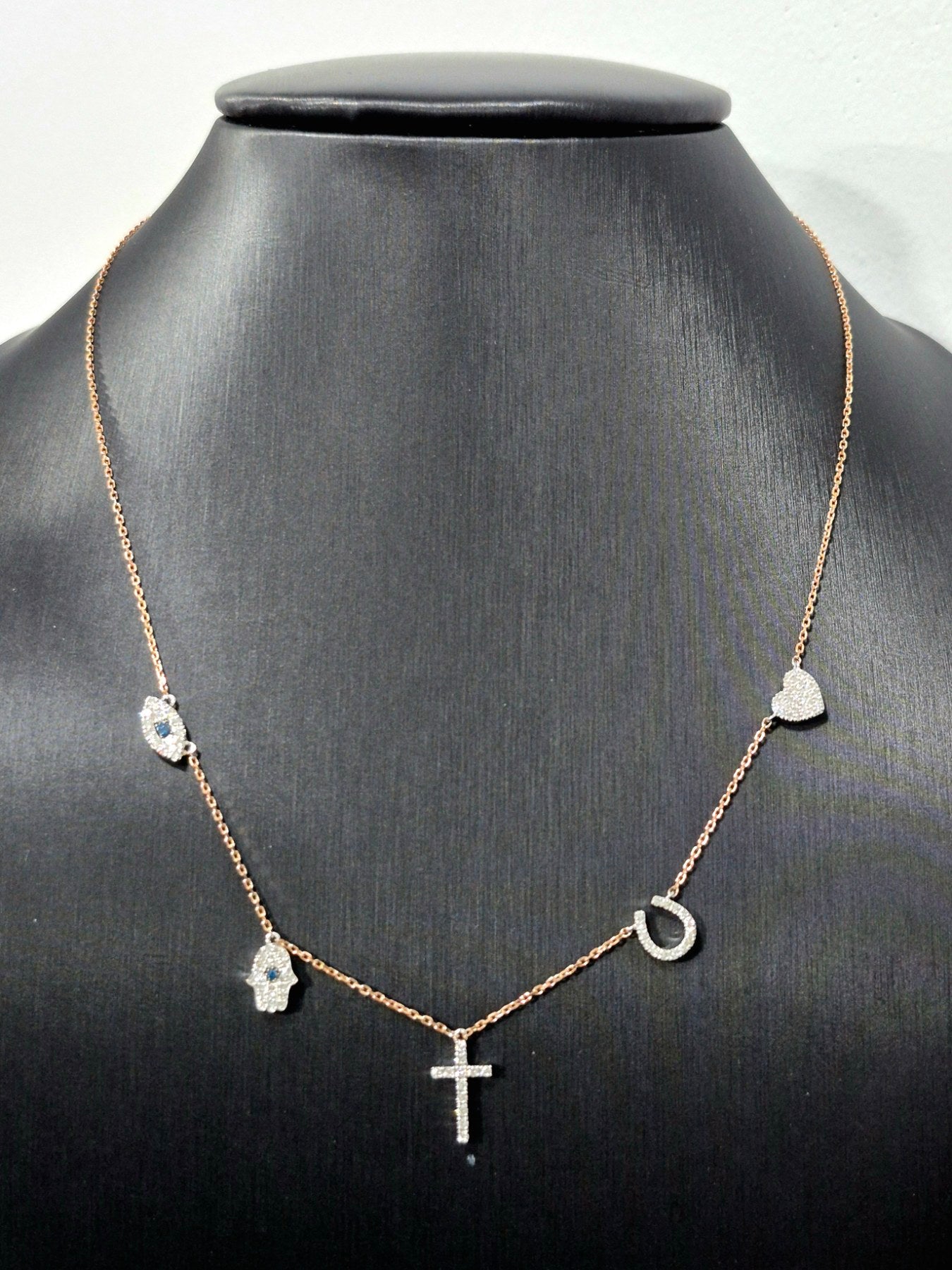 14K Station Diamond Necklace
