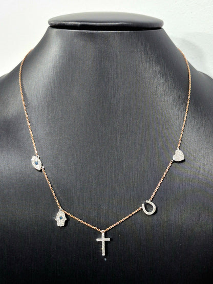 14K Station Diamond Necklace