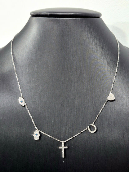 14K Station Diamond Necklace