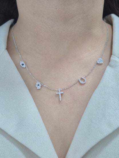 14K Station Diamond Necklace