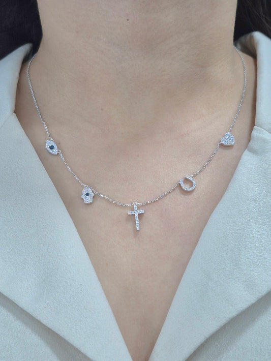 14K Station Diamond Necklace