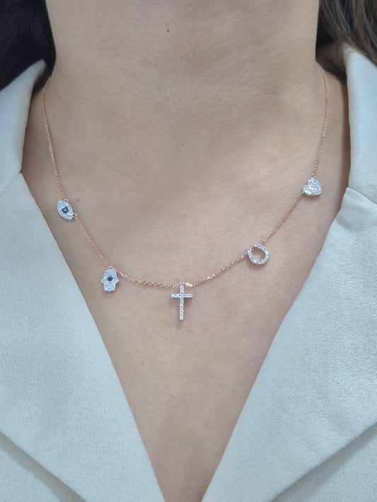 14K Station Diamond Necklace