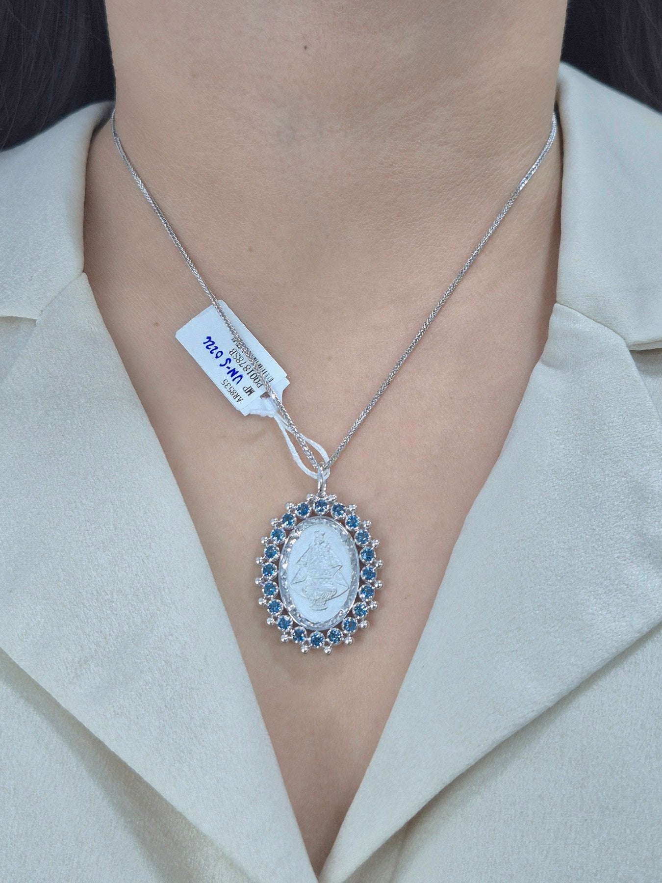 14K Sacred Heart Diamond Pendant