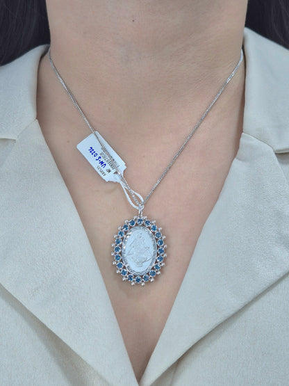 14K Sacred Heart Diamond Pendant