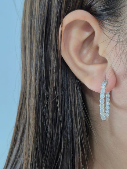 14K Diamond Hoop Earrings